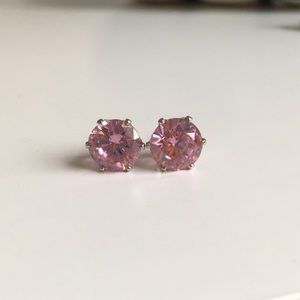 Light pink cubic zirconia earrings